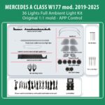 DIQ AMBIENT BENZ 8177 FULL KIT (Digital iQ Ambient Light Kit for MERCEDES A CLASS W177 mod. 2019-2025 36 Lights Full Kit)