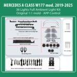 DIQ AMBIENT BENZ 8177 FULL KIT (Digital iQ Ambient Light Kit for MERCEDES A CLASS W177 mod. 2019-2025 36 Lights Full Kit) - Image 2