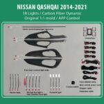 DIQ AMBIENT NISSAN QASHQAI II (CF) DYN (Digital iQ Ambient Light for NISSAN QASHQAI mod. 2014-2021 with 18 Lights) CARBON FIBER DYNAMIC