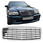 Μάσκα Για Mercedes-Benz C-Class W202 93-01 Avantgarde Χρώμιο  Μαύρο 1 Τεμάχιο