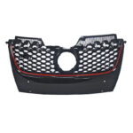 Μάσκα Για Vw Golf V (5) 03-08  Jetta 05-11 GTI Look Κυψελωτή Με Κόκκινο Σιρίτι 1 Τεμάχιο - Image 2