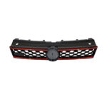 Μάσκα Για Vw Polo 6R6C 09-16 GTI Look Κυψελωτή Με Κόκκινο Σιρίτι 1 Τεμάχιο - Image 2