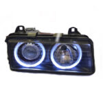 Μπροστινά Φανάρια Set Για Bmw 3 E36 Coupe  Sedan  Compact  Touring 90-99 Angel Eyes Μαύρα H7H7 Carner - Image 3