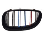 Καρδιές Μάσκας Για Bmw 5 E60 03-11 M4 Look Με Διπλή Γρίλια Tri-color  Μαύρο Γυαλιστερό 2 Τεμάχια - Image 4