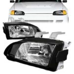 Μπροστινά Φανάρια Set Για Honda Civic 91-95 2D3D Μαύρα Clear H4 Manual Depo