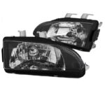 Μπροστινά Φανάρια Set Για Honda Civic 91-95 2D3D Μαύρα Clear H4 Manual Depo - Image 2