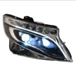 Μπροστινά Φανάρια Set Για Mercedes-Benz Vito W447 14+ DRL Led Tube & Led Signal Dynamic Μαύρα Με Μοτέρ Carner - Image 3