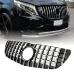 Μάσκα Για Mercedes-Benz Vito W447 14-19 GT Amg Panamericana Look ΜαύροΧρώμιο 1 Τεμάχιο