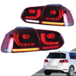 Πισινά Φανάρια Set Για Vw Golf VI (6) 08-12 Full Led GTI R20 Look ΚόκκινοCherry VLand
