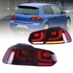 Πισινά Φανάρια Set Για Vw Golf VI (6) 08-12 Full Led Dynamic GTI R20 Look Σκούρο ΚόκκινοΛευκό VLand