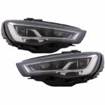 Μπροστινά Φανάρια Set Για Audi A3 8V 12-16 DRL Full Led & Led Signal Μαύρα  Με Μοτέρ Carner - Image 3