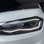 Μπροστινά Φανάρια Set Για Vw Polo AW 17+ DRL Led Tube GTI Look Μαύρα Με Ασημί Γραμμή Upgrade With Xenon With Motor Carner - Image 4
