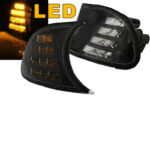 Μπροστινά Φλας Για Bmw 3 E46 CoupeCabrio 99-01 Κουμπωτά Led Μαύρα 2 Τεμάχια Eagle Eyes