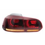 Πισινά Φανάρια Set Για Vw Golf VI (6) 08-12 Full Led Dynamic GTI R20 Look Σκούρο ΚόκκινοΦιμέ VLand - Image 3