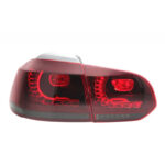 Πισινά Φανάρια Set Για Vw Golf VI (6) 08-12 Full Led Dynamic GTI R20 Look Σκούρο ΚόκκινοΦιμέ VLand - Image 4