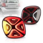 Πισινά Φανάρια Set Για Smart ForTwo C453 A453 ForFour W453 14-19 Full Led Bar Dynamic Start-up Display ΚόκκινοΔιαφανέςΜαύρο VLand