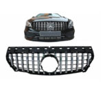Μάσκα Για Mercedes-Benz CLA-Class C117  W117 13-19 GT Amg Panamericana Look ΜαύροΧρώμιο 1 Τεμάχιο