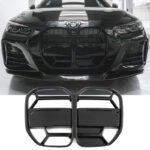 Καρδιές Μάσκας Για Bmw 4 G22  G23 2020+ M4 CS Sport Μαύρο Γυαλιστερό 2 Τεμάχια