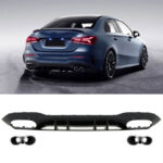 Diffuser Πίσω Προφυλακτήρα Για Mercedes-Benz A-Class W177 19+ Sedan Amg Look Με Μπούκες Χρωμίου - Image 2