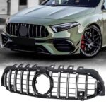 Μάσκα Για Mercedes-Benz A-Class W177 18+ GT Amg Panamericana Look ΜαύροΧρώμιο 1 Τεμάχιο