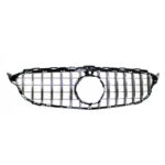 Μάσκα Για Mercedes-Benz C-Class W205 14-18 GT Amg Panamericana Look 360° Με 14 Γραμμές ΜαύροΧρώμιο 1 Τεμάχιο - Image 2