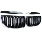 Καρδιές Μάσκας Για Bmw 3 E90 E91 05-08 M4 Look Με Διπλή Γρίλια Μαύρο Γυαλιστερό 4 Τεμάχια - Image 3