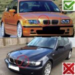 Καρδιές Μάσκας Για Bmw 3 E46 99-01 SedanTouringCompact M4 Look Με Διπλή Γρίλια Μαύρο Γυαλιστερό 2 Τεμάχια - Image 3