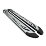 Πλαινά Σκαλοπάτια FABA (Silver-Black-183cm) 2 Τεμάχια Αλουμινίου Χωρίς Βάσεις