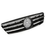 Μάσκα Για Mercedes-Benz C-Class W203 00-07 Amg C63 Look ΜαύροΧρώμιο 1 Τεμάχιο