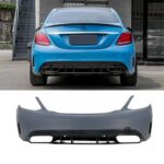 Πισινός Προφυλακτήρας Για Mercedes-Benz C-Class W205 Sedan 14-21 Amg C63s Facelift Look