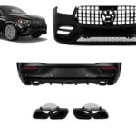 Body kit Για Mercedes-Benz GLE Coupe C167 2019-2023 GLE63s Amg Look Black Edition Με Μάσκα & Μπούκες Μαύρες