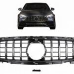 Μάσκα Για Mercedes-Benz E-Class Facelift W213 S213 C238 A238 Amg Line GT Panamericana Look Μαύρο  Χρώμιο 1 Τεμάχιο