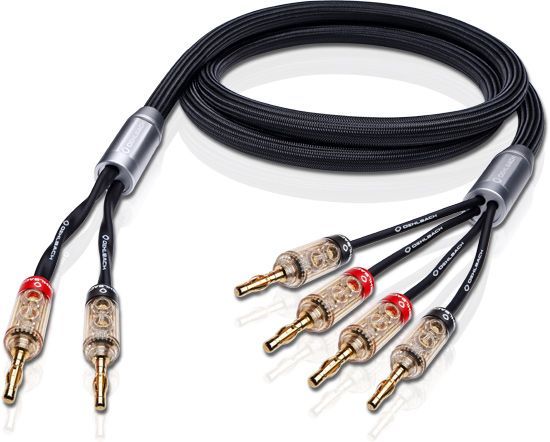 Oehlbach XXL Fusion Four B Υψηλής Ποιότητας HPOCC® Καλώδιο Ηχείων για Bi-Wiring με Banana Plugs 2m Black