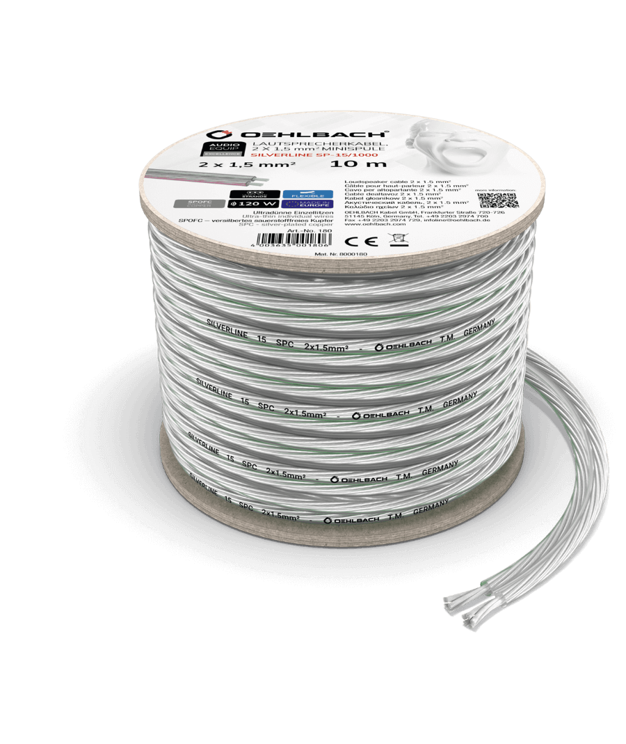 Oehlbach Silverline SP-15 Επαργυρωμένο Καλώδιο Ηχείων 2 x 1.5 mm² 10m (Τεμάχιο)