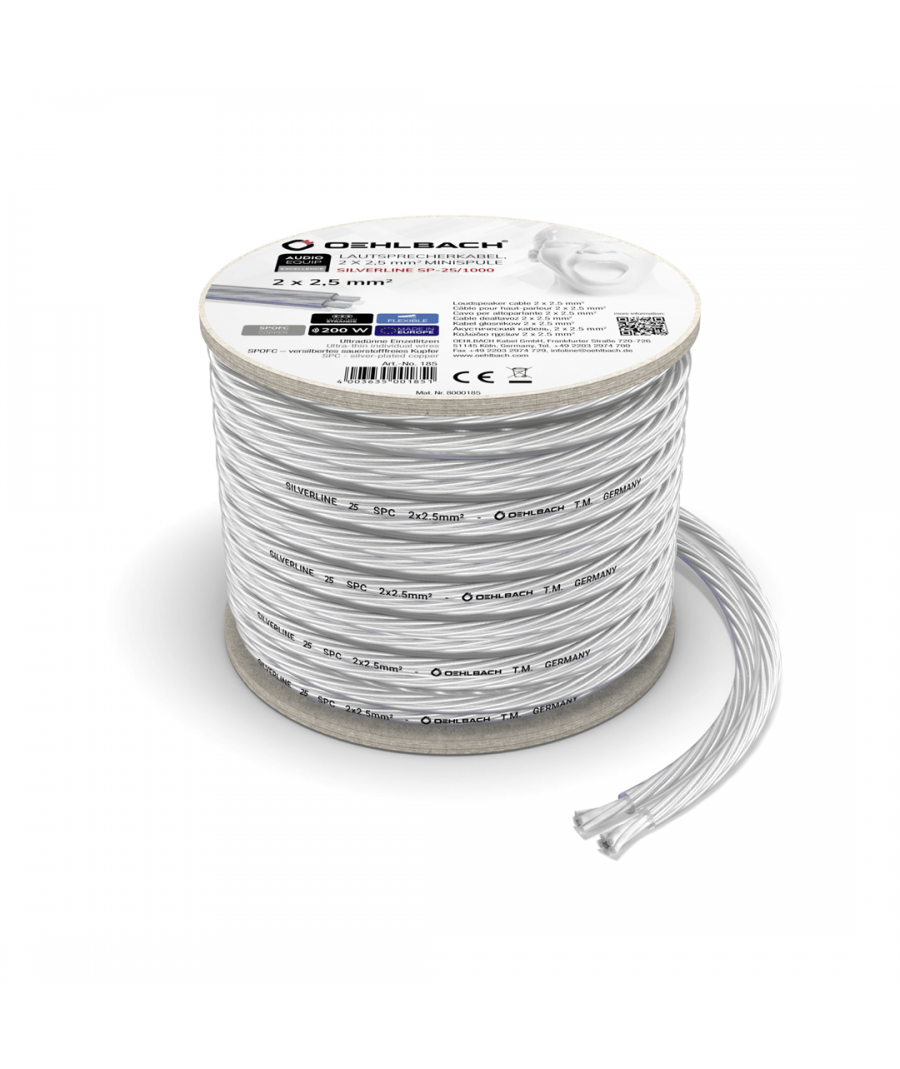 Oehlbach Silverline SP-25 Επαργυρωμένο  Καλώδιο Ηχείων 2 x 2.5 mm² 20m
