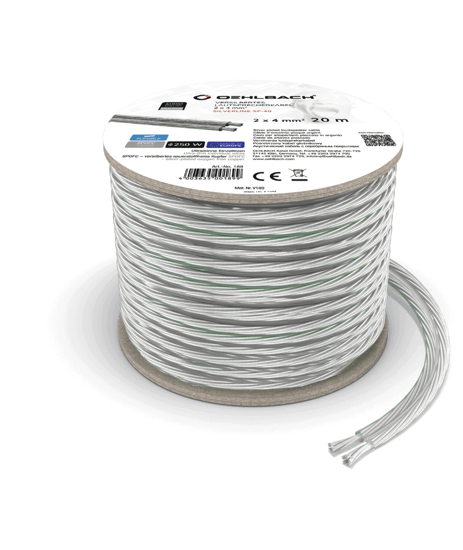 Oehlbach Silverline SP-40 Επαργυρωμένο Καλώδιο Ηχείων 2 x 4 mm² 20m