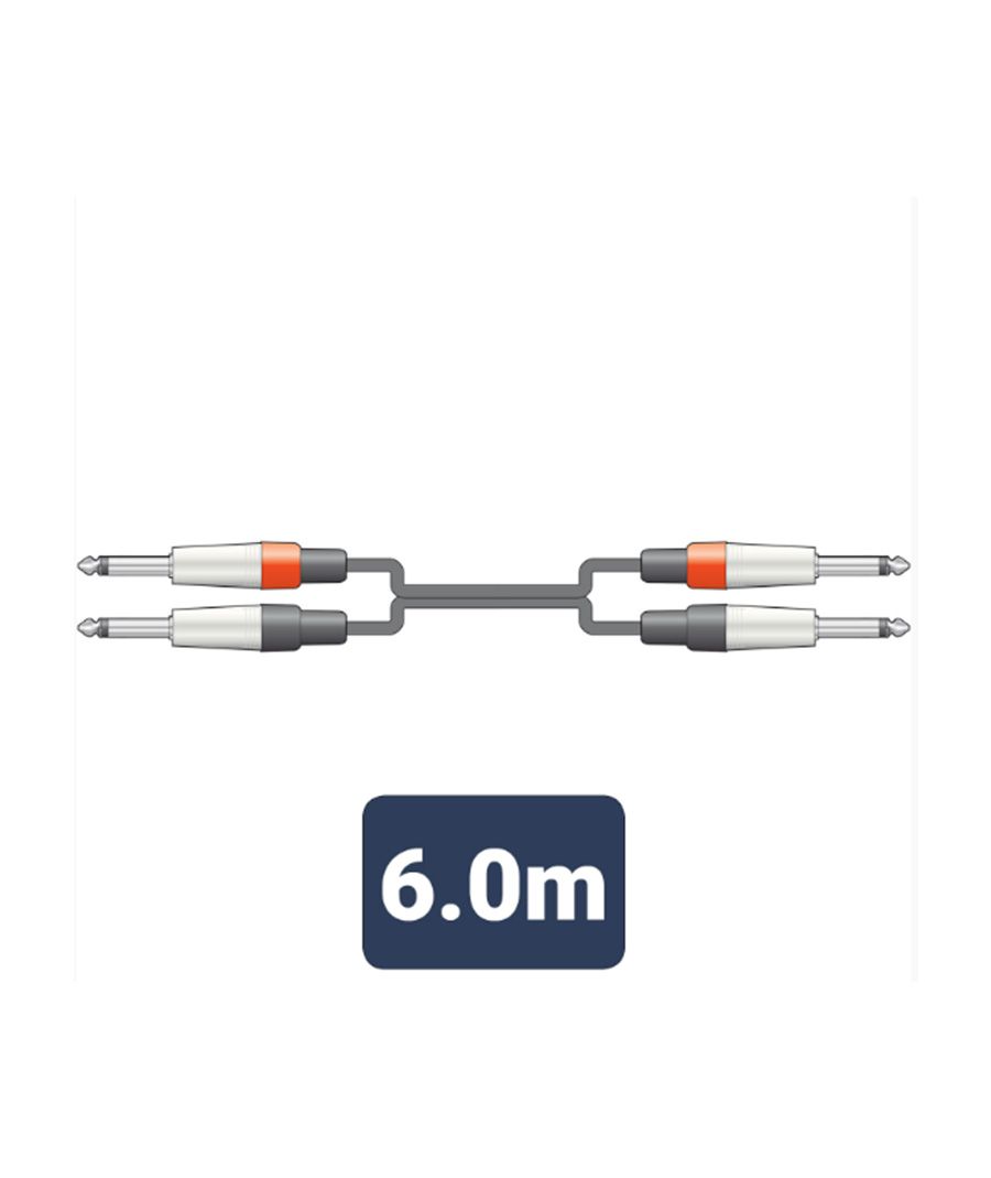 2M6J-J600 Καλώδιο Ήχου 2 x 6.3mm Mono Jack Plugs - 2 x 6.3mm Mono Jack Plugs 6m (Τεμάχιο)