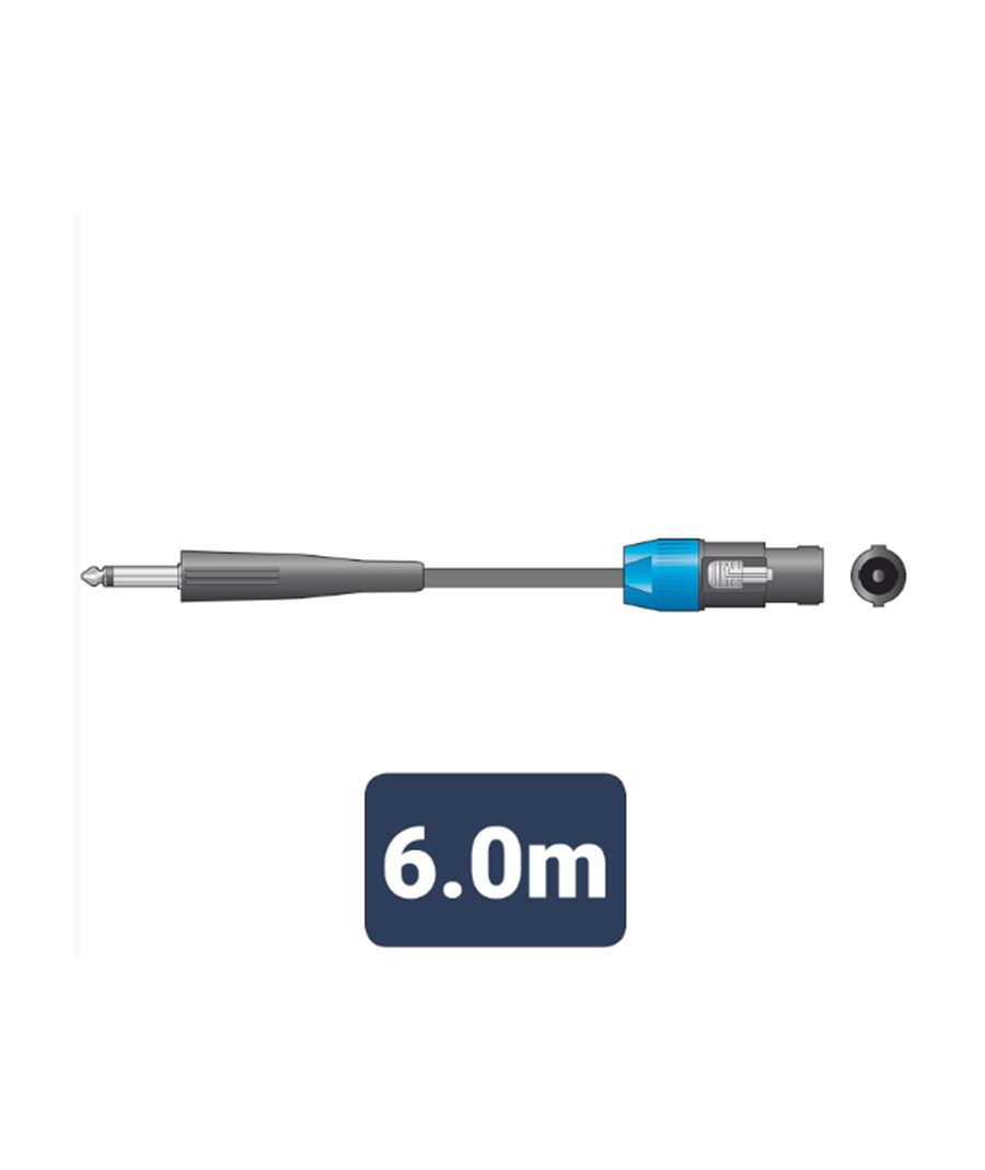 SPK-J600 Καλώδιο Ηχείου 6.3mm Mono Jack Plug - Speaker Plug 6m (Τεμάχιο)