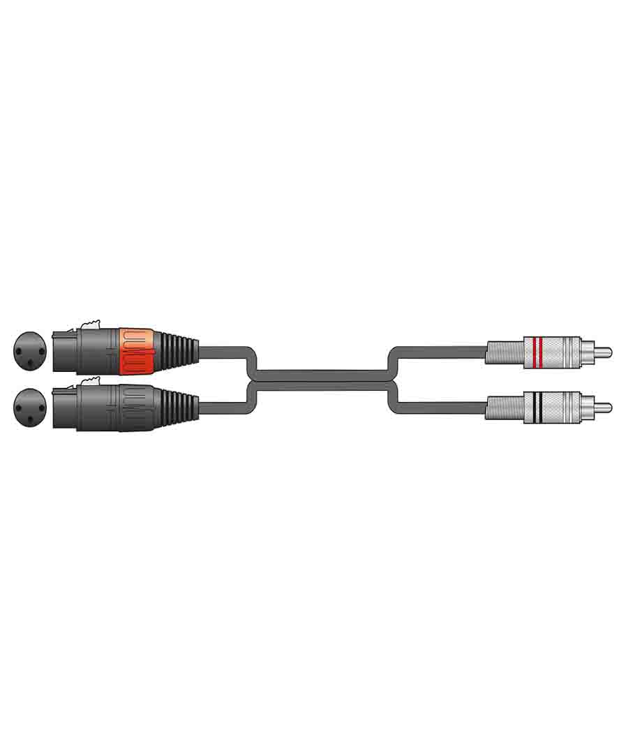 2R-2XF075 Kαλώδιο Ήχου 2 x XLR Female - 2 x RCA Plugs 0,75m (Τεμάχιο)
