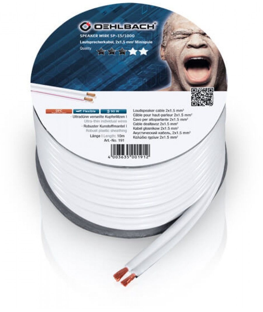 Oehlbach Speaker Wire SP-15 Καλώδιο Ηχείων 2 x 1,5 mm² 30m White