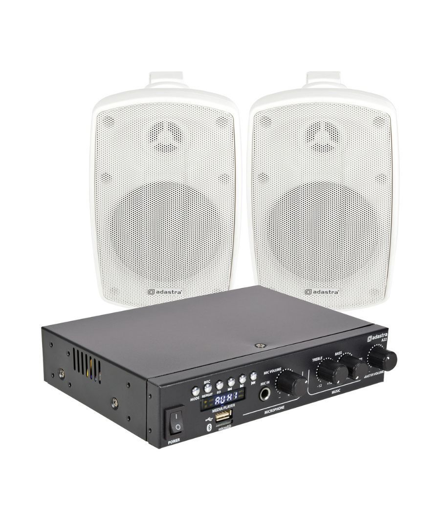 Adastra Smart Pack Outdoor2 Πακέτο με Στερεοφωνικό Ενισχυτή A22 και 2 Επιτοίχια Ηχεία BH3-W Λευκά (Σετ)