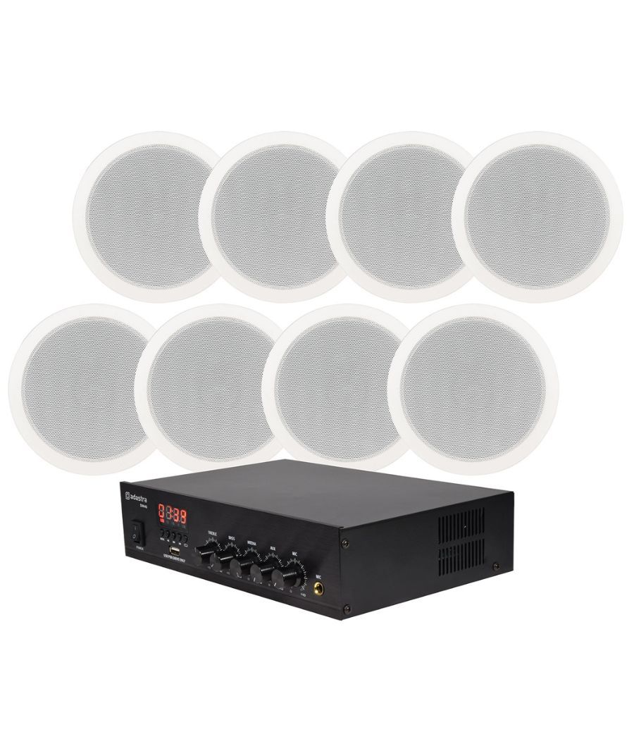 Adastra Smart Pack Medium Πακέτο με Ενισχυτή 100V DM40 και 8 Ηχεία Οροφής AC6V Λευκά (Σετ)