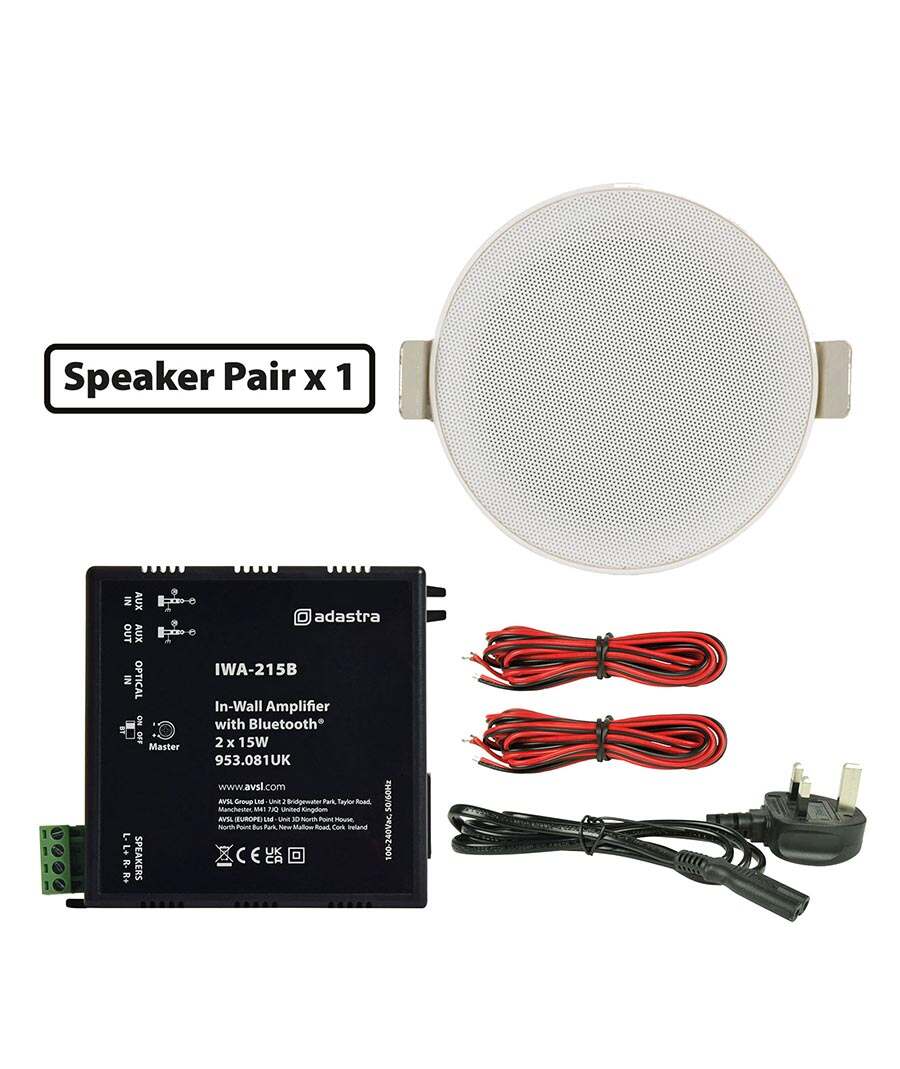 Adastra 2*SL3+IWA215B Πακέτο Background Music με Ενισχυτή BT και 2 Ηχεία Οροφής 3''