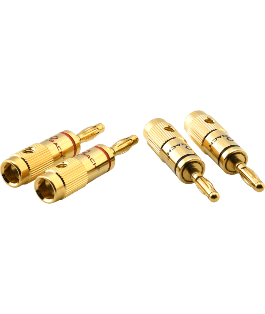 Oehlbach Banana Plugs B1 μέχρι 10 mm² Χρυσό (Σετ 4 τεμάχια)