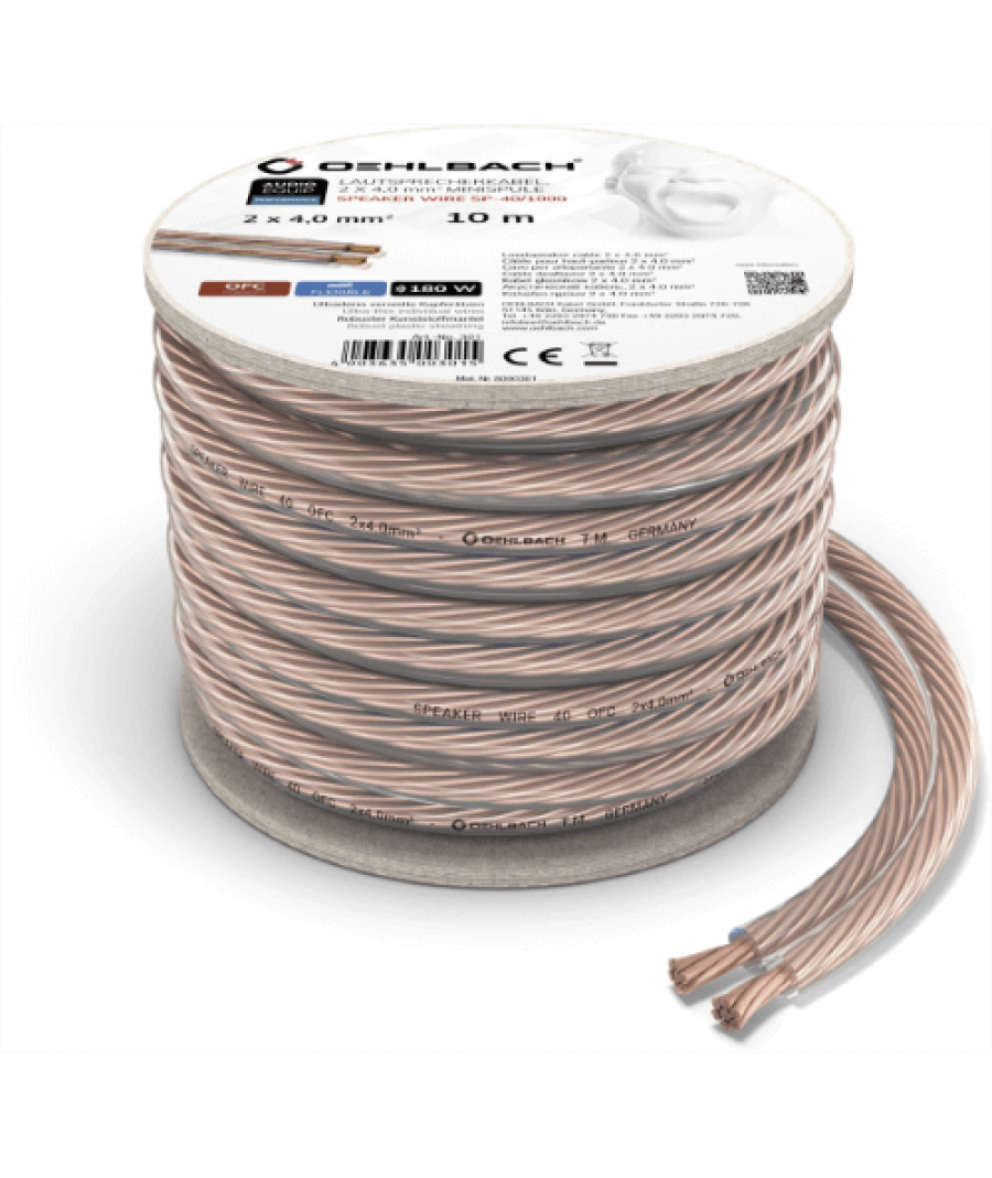 Oehlbach Speaker Wire SP-40 Καλώδιο Ηχείων 2 x 4 mm² 10m (Τεμάχιο)