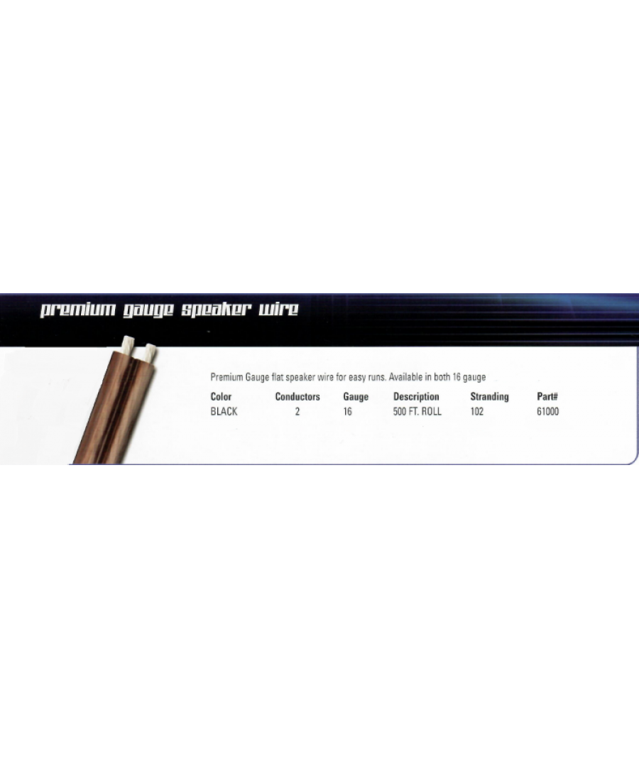 Directed  61000 Διπλό Καλώδιο Ηχείου Υψηλής Ποιότητας 16 Gauge Για Εύκολη Εγκατάσταση Black (1 Μετρο)