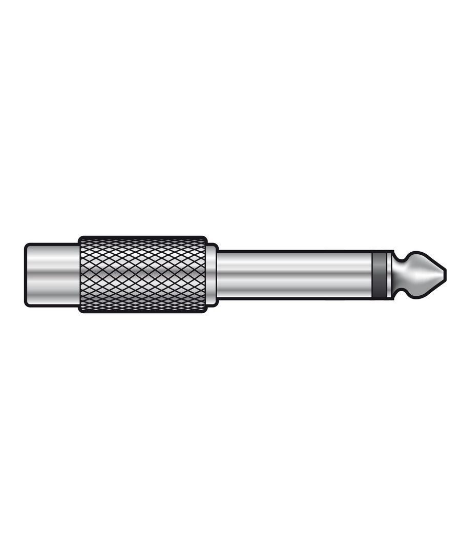 Qtx 757.141UK Αντάπτορας RCA Phono Υποδοχή – 6.3mm Mono Jack Βύσμα (Τεμάχιο)