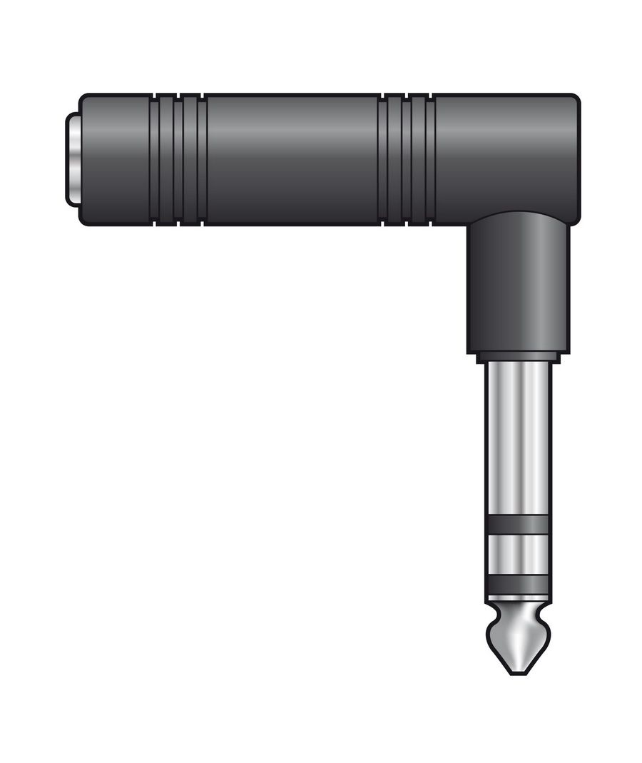 Qtx 758.334UK Αντάπτορας σε Ορθή Γωνία 6.3mm Stereo Jack Βύσμα - Υποδοχή (Τεμάχιο)