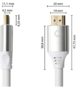 Oehlbach Black Magic MKII Καλώδιο HDMI® 2.1 48Gbps 8K/60Hz 30 χρόνια Εγγύηση 1.5m ιδανικό για PS5, XBOX White (Τεμάχιο) - Image 3