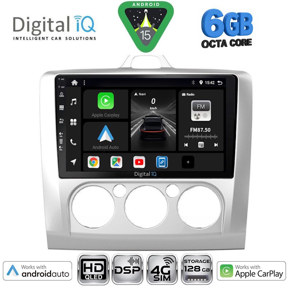 DIGITAL IQ BXF 17156SL_CPAA A/C (9inc) MULTIMEDIA TABLET for FORD FOCUS mod. 2005-2012 (SILVER)